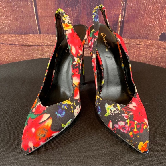 QUPID Floral Pointy Toe Slingback Pumps, NWOT - Picture 13 of 14